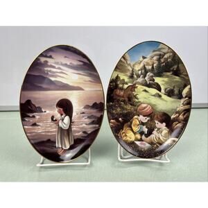 Precious Moments The Pearl Of Great Price & The Good Samaritan Oval Plates